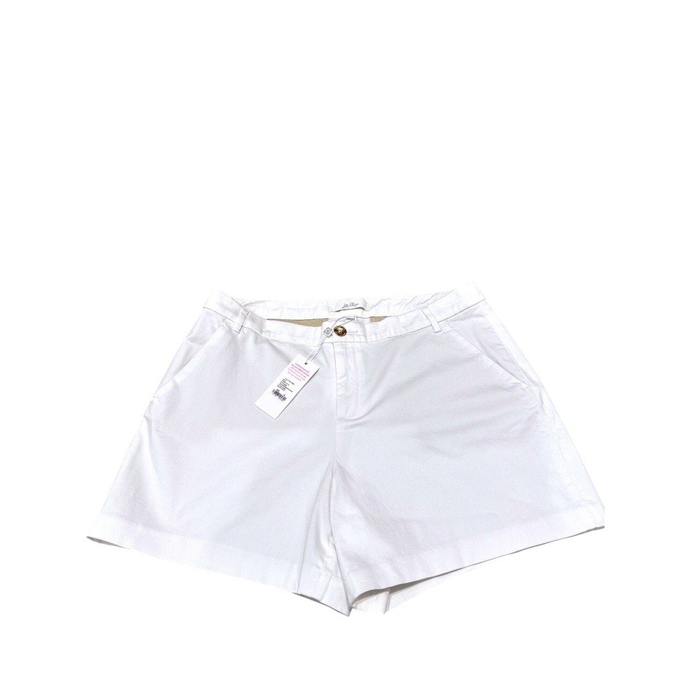 Lilly Pulitzer Callahan Mid-Rise Shorts Resort White Cotton Size 14 NWT 010344